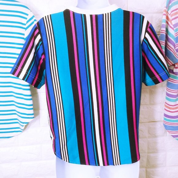 Bulk Lot(3) Vintage 80s Tops Jantzen Classics Lady-M(10) Striped Crew Polo SSL - Picture 4 of 9